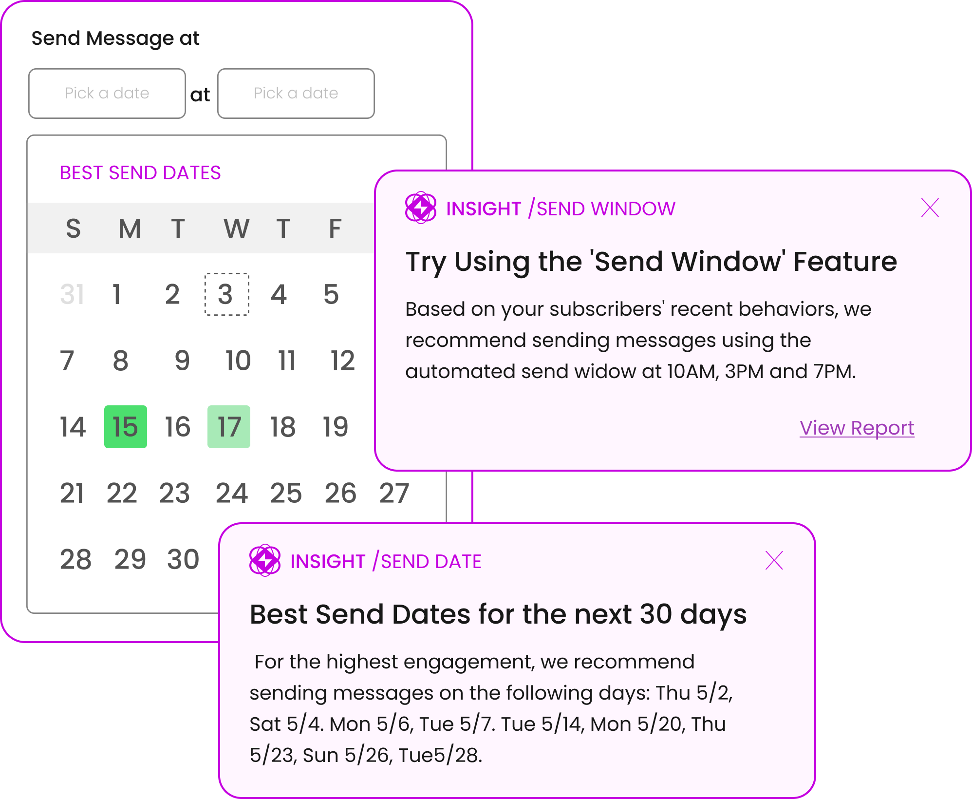 Select send dates and times for increased click-thru-rates